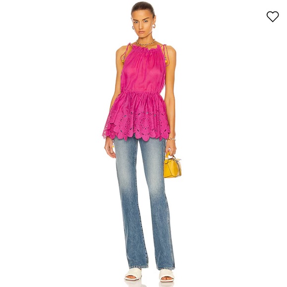 ZIMMERMANN Teddy Scallop Tie Top - Fuchsia size 0 Small - Picture 4 of 8